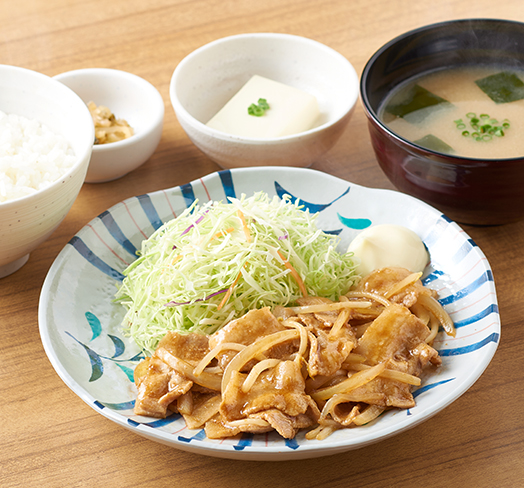 その3.定食といえば！「しょうが焼定食」